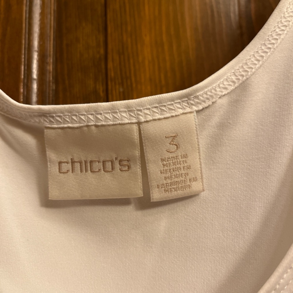 Like New White Chico’s, Sleeveless, Tank Top. Sz. 3 Chico’s. 14/16 Reg. - Picture 2 of 9